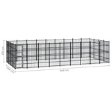 Outdoor Dog Kennel Steel 33.18 m² - Close-Up Angle