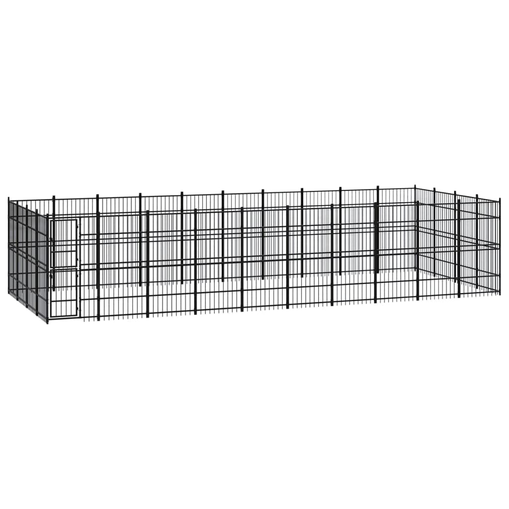 Outdoor Dog Kennel Steel 36.86 m?