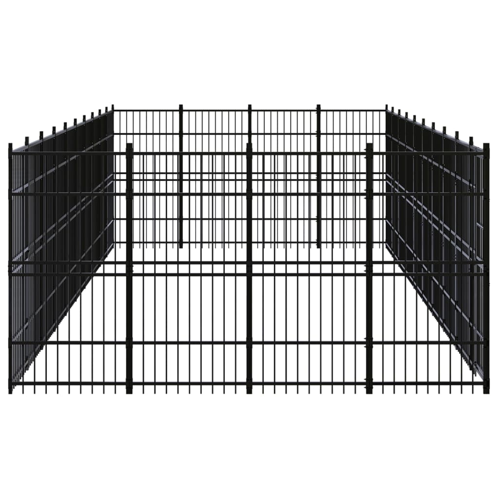 Outdoor Dog Kennel Steel 36.86 m?