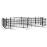 Outdoor Dog Kennel Steel 36.86 m?