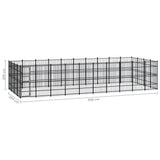 Outdoor Dog Kennel Steel 36.86 m² - Close-Up Angle