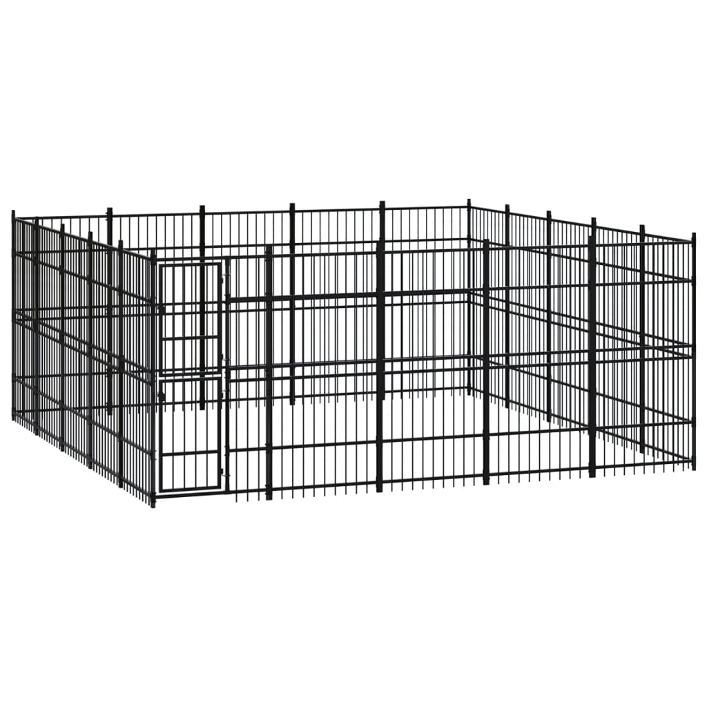 Outdoor Dog Kennel Steel 23.04 m?