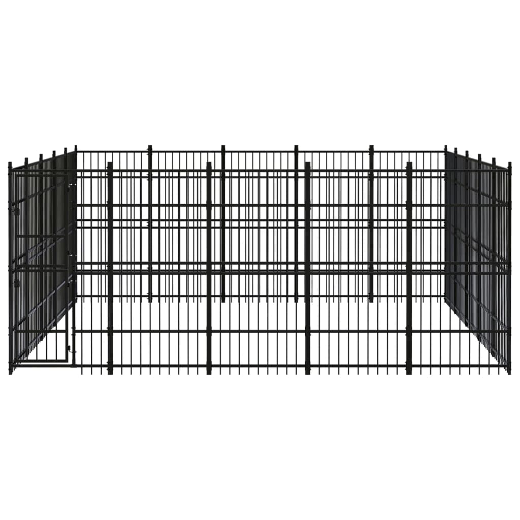 Outdoor Dog Kennel Steel 23.04 m?