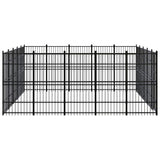 Outdoor Dog Kennel Steel 23.04 m?