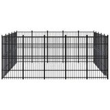 Outdoor Dog Kennel Steel 23.04 m² - Side View