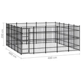 Outdoor Dog Kennel Steel 23.04 m² - Close-Up Angle