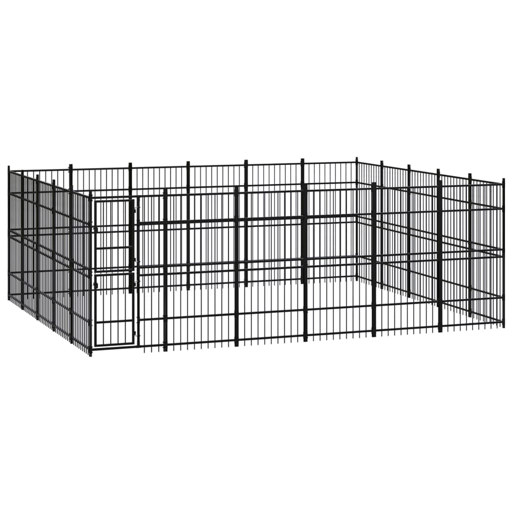 Outdoor Dog Kennel Steel 27.65 m?