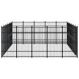 Outdoor Dog Kennel Steel 27.65 m² - Side View