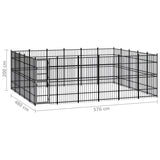 Outdoor Dog Kennel Steel 27.65 m?