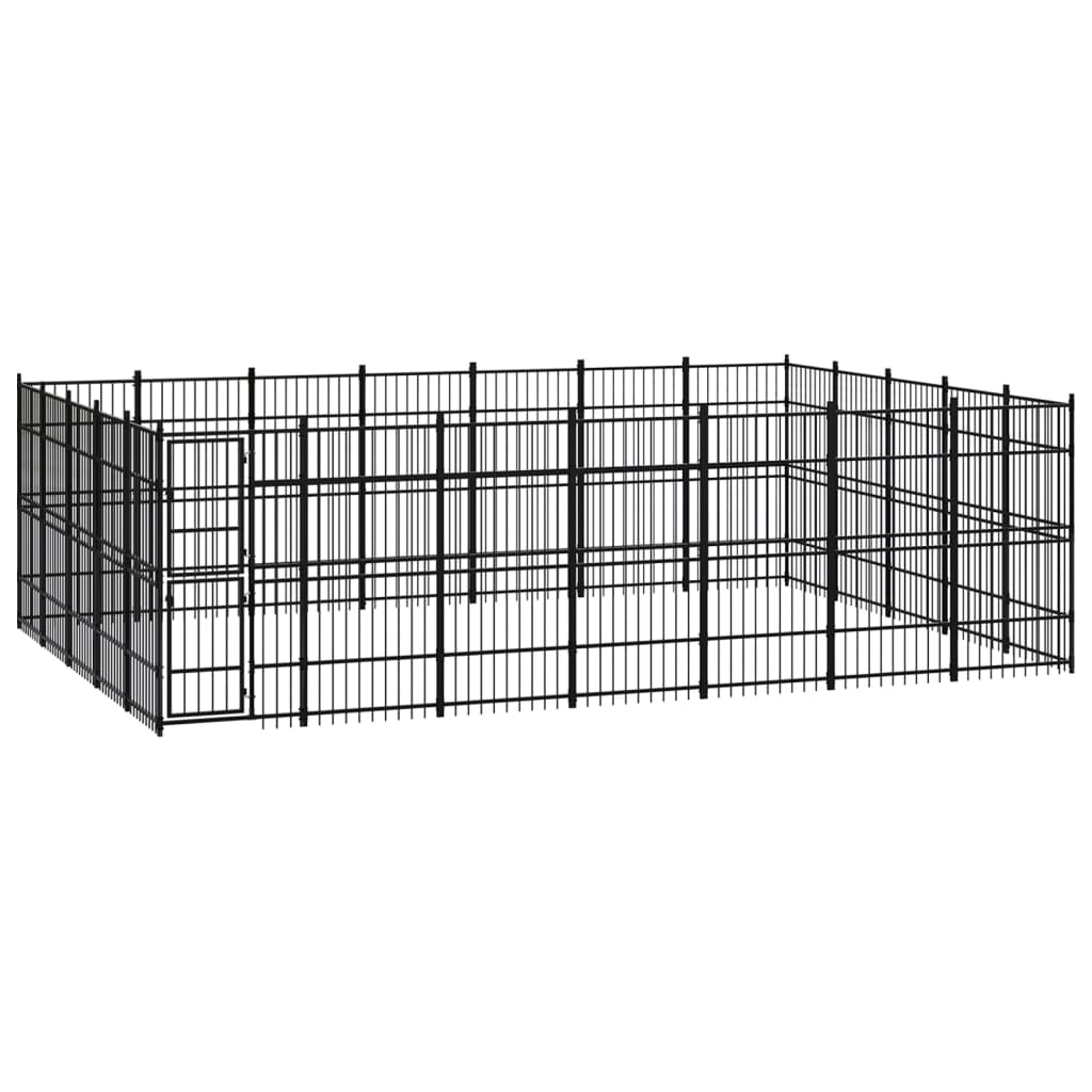 Outdoor Dog Kennel Steel 32.26 m?