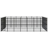 Outdoor Dog Kennel Steel 32.26 m² - Front View