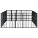 Outdoor Dog Kennel Steel 32.26 m² - Side View