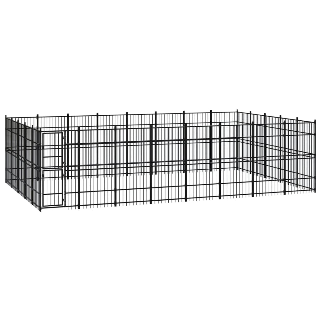 Outdoor Dog Kennel Steel 36.86 m?