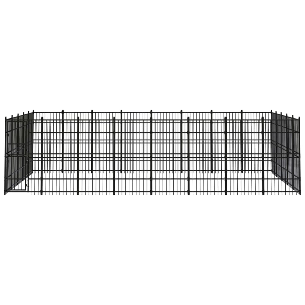 Outdoor Dog Kennel Steel 36.86 m?