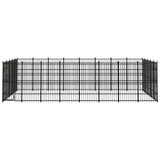 Outdoor Dog Kennel Steel 36.86 m² - Front View