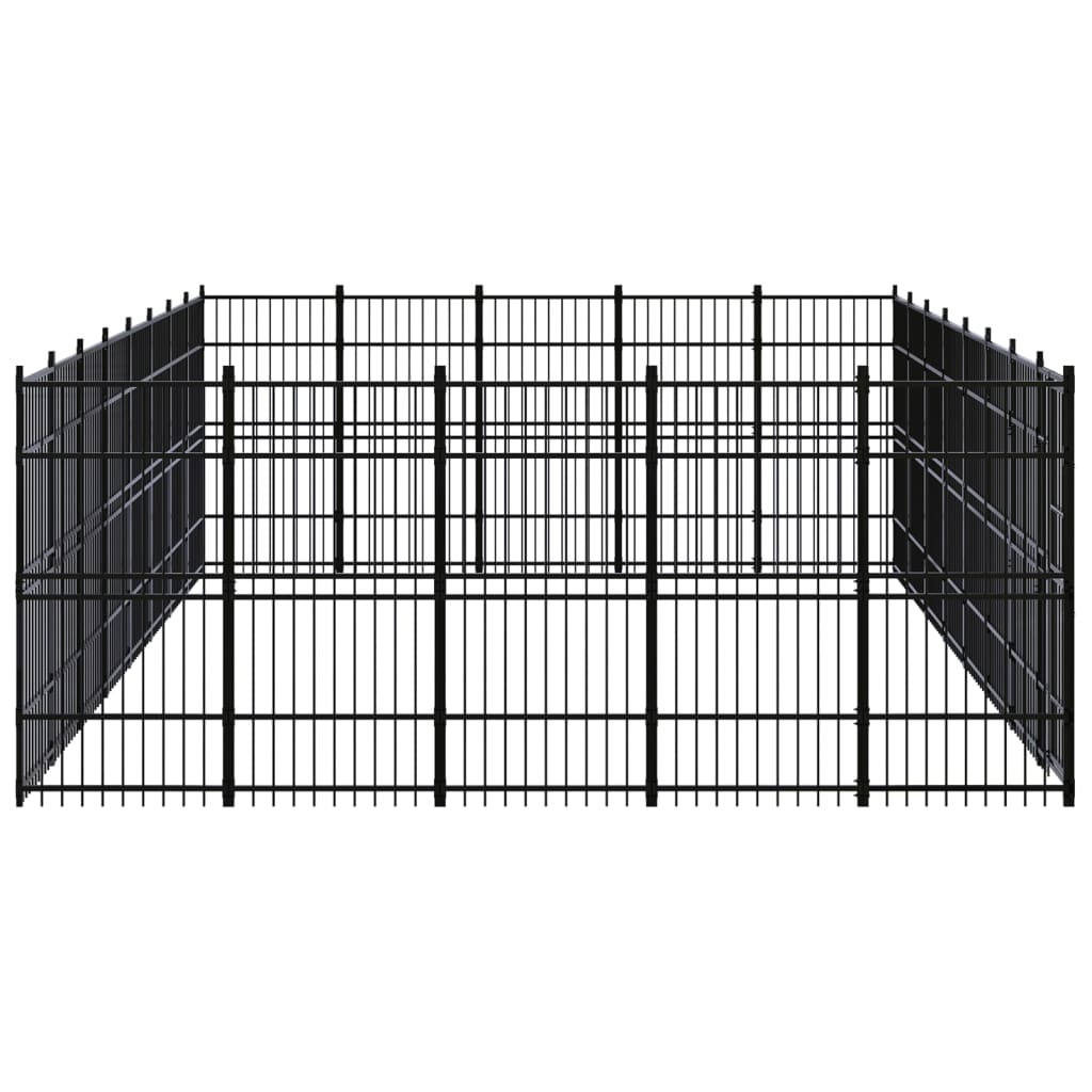 Outdoor Dog Kennel Steel 36.86 m?