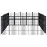 Outdoor Dog Kennel Steel 36.86 m?