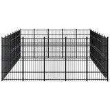 Outdoor Dog Kennel Steel 36.86 m² - Side View