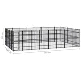 Outdoor Dog Kennel Steel 36.86 m?