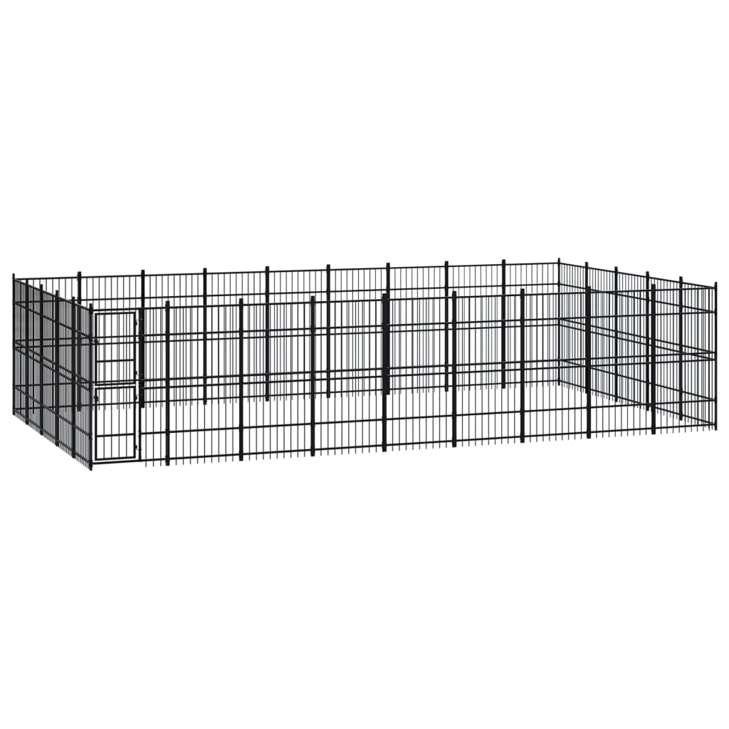 Outdoor Dog Kennel Steel 41.47 m?