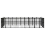 Outdoor Dog Kennel Steel 41.47 m² - Front View