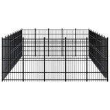 Outdoor Dog Kennel Steel 41.47 m² - Side View