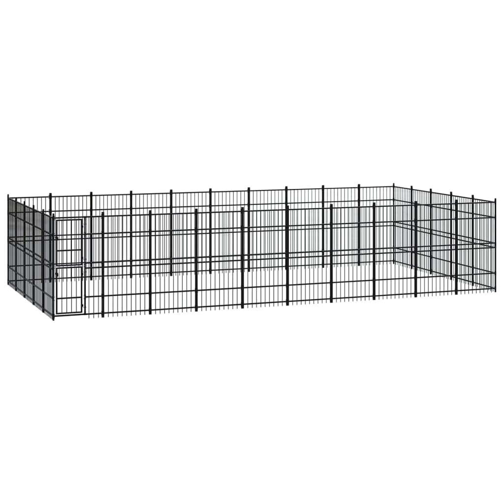 Outdoor Dog Kennel Steel 46.08 m?