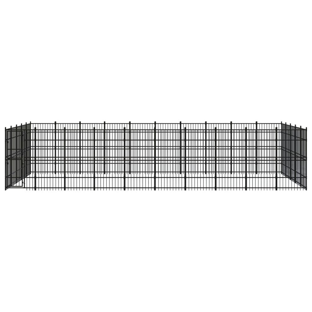Outdoor Dog Kennel Steel 46.08 m²