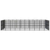 Outdoor Dog Kennel Steel 46.08 m² - Front View