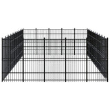 Outdoor Dog Kennel Steel 46.08 m² - Side View