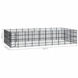 Outdoor Dog Kennel Steel 46.08 m² - Close-Up Angle