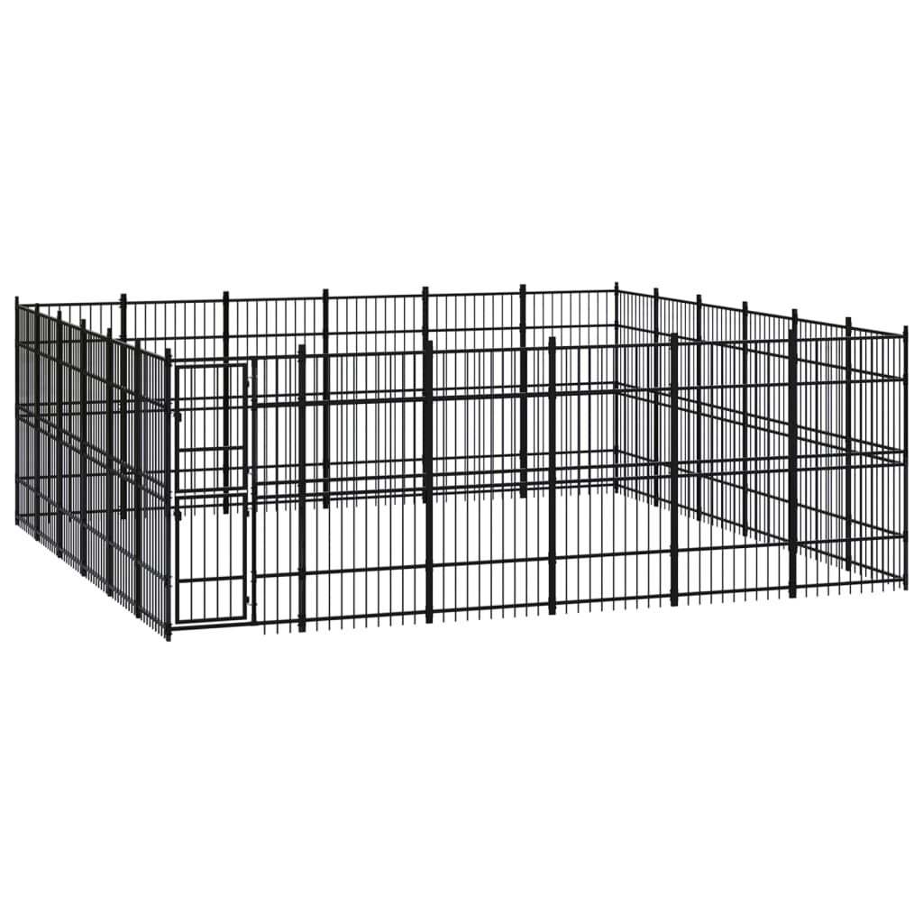 Outdoor Dog Kennel Steel 33.18 m?
