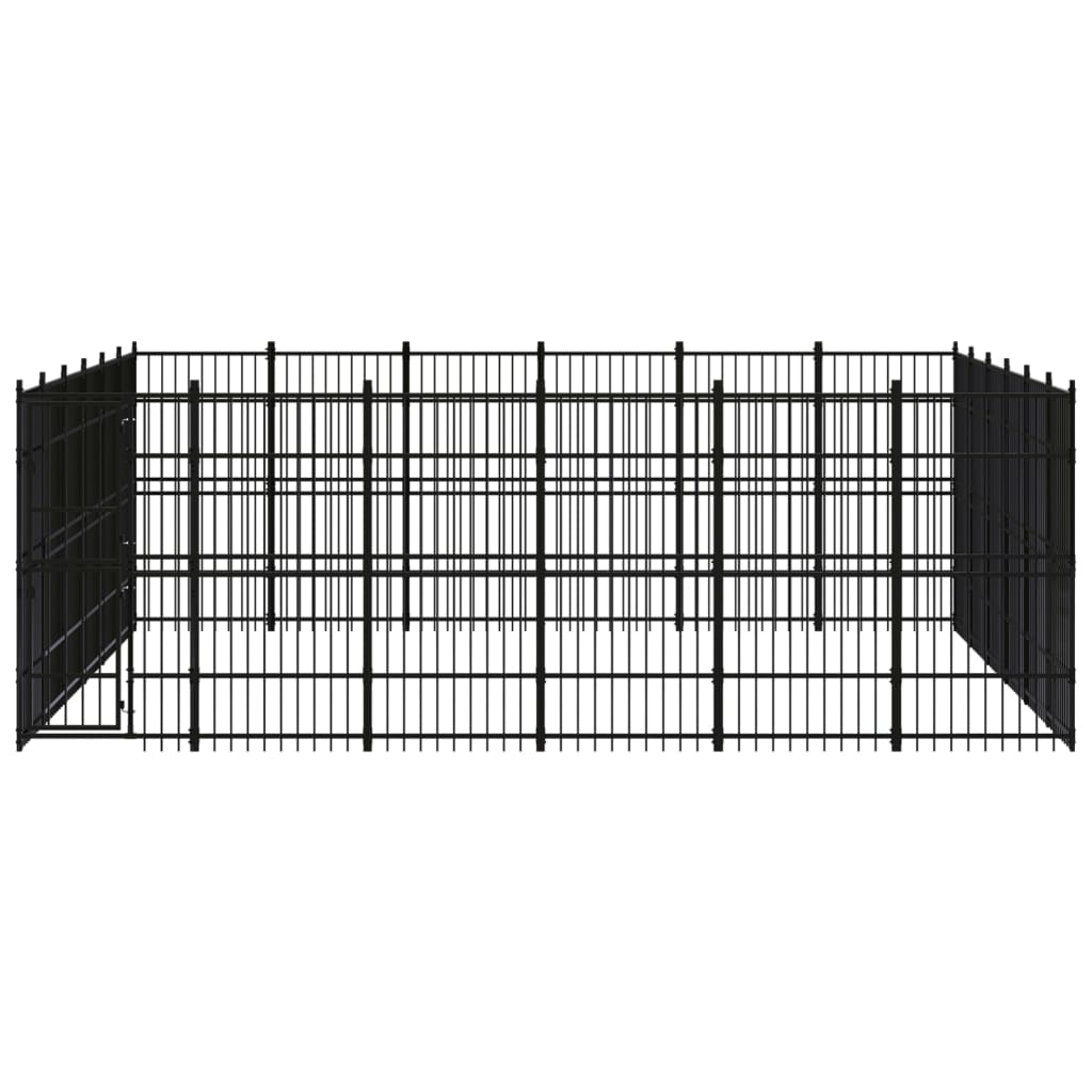 Outdoor Dog Kennel Steel 33.18 m?