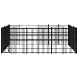 Outdoor Dog Kennel Steel 33.18 m?