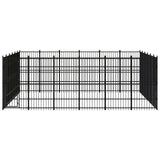 Outdoor Dog Kennel Steel 33.18 m² - Front View