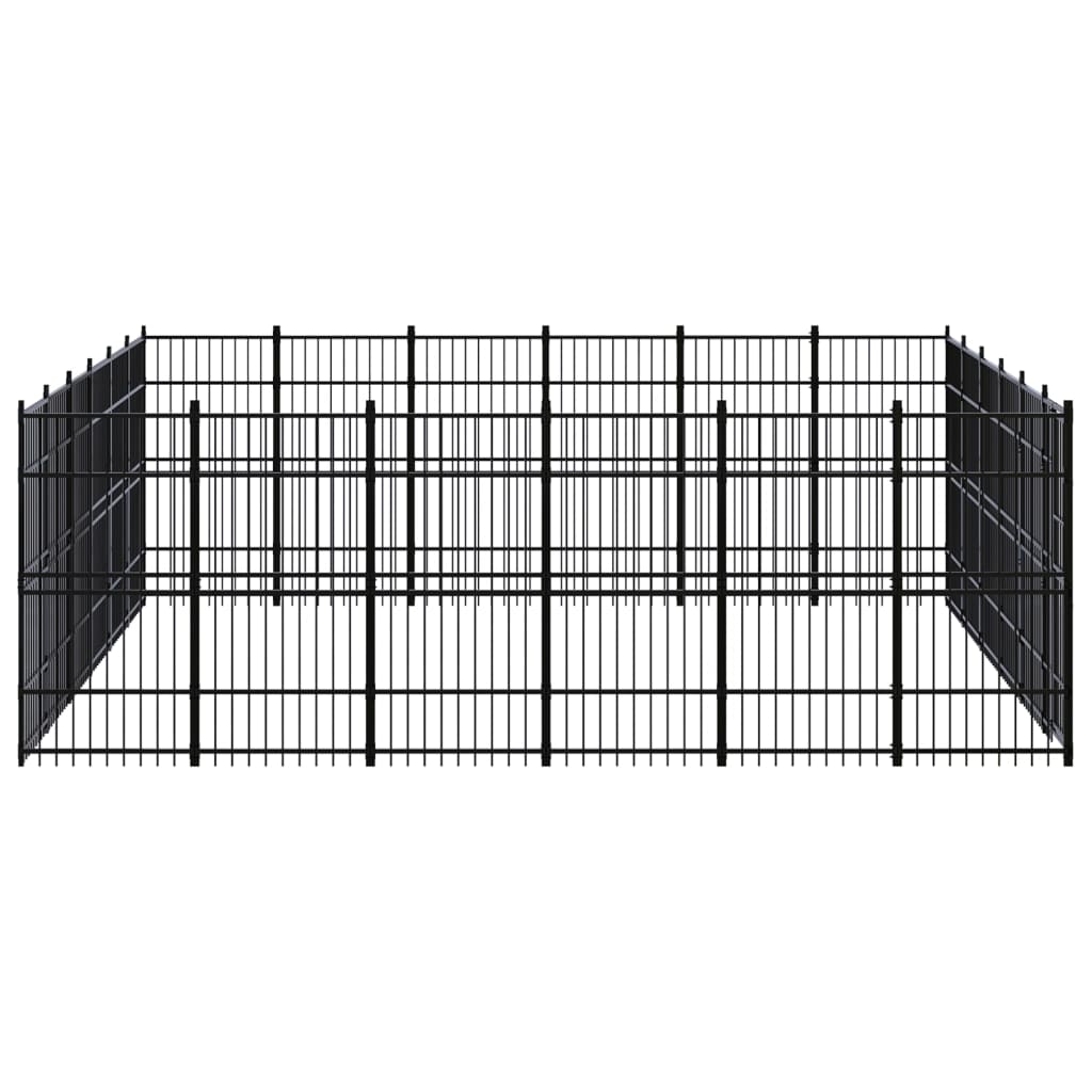 Outdoor Dog Kennel Steel 33.18 m?