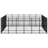 Outdoor Dog Kennel Steel 33.18 m² - Side View