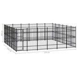 Outdoor Dog Kennel Steel 33.18 m² - Close-Up Angle