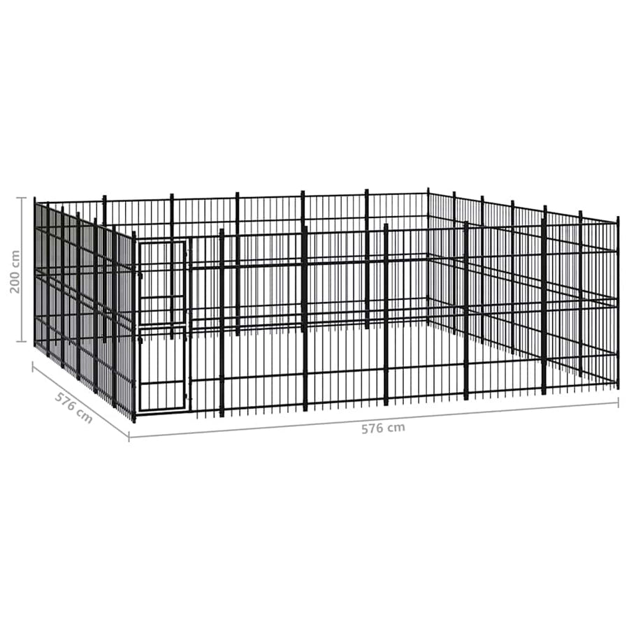 Outdoor Dog Kennel Steel 33,18 m²