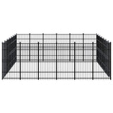 Outdoor Dog Kennel Steel 38.71 m² - Side View