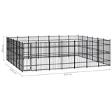 Outdoor Dog Kennel Steel 38.71 m?