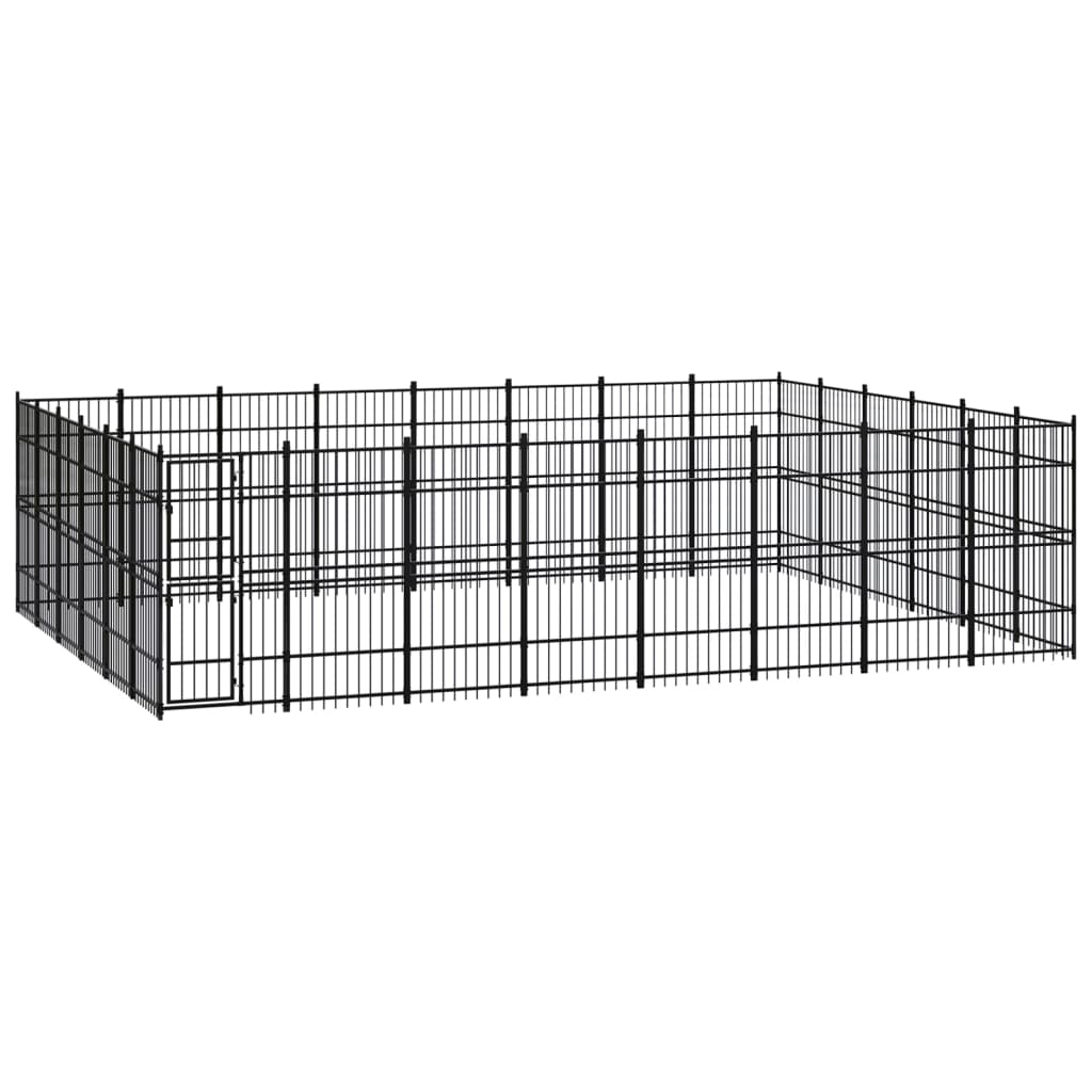 Outdoor Dog Kennel Steel 44.24 m?