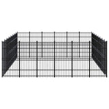 Outdoor Dog Kennel Steel 44.24 m² - Side View