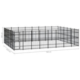 Outdoor Dog Kennel Steel 44.24 m?