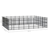Outdoor Dog Kennel Steel 44.24 m² - Close-Up Angle