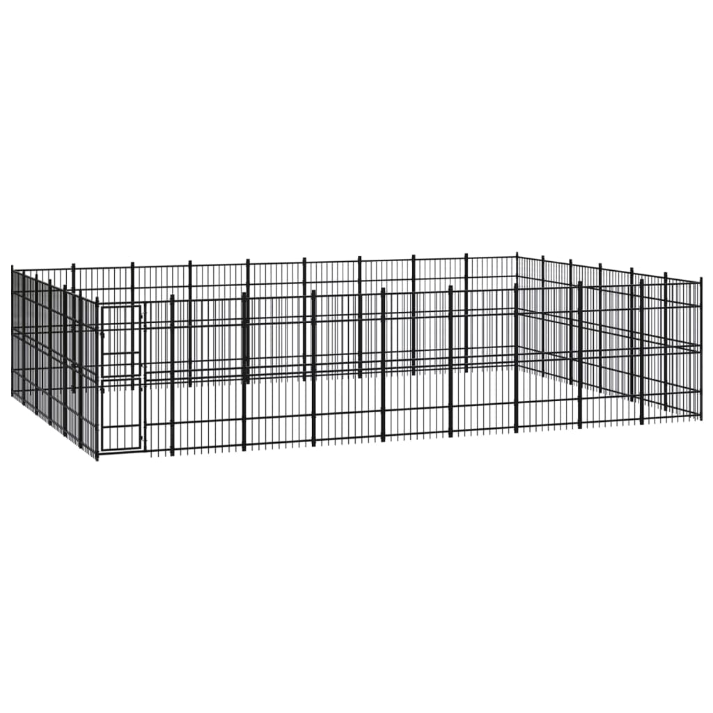 Outdoor Dog Kennel Steel 49.77 m?