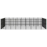 Outdoor Dog Kennel Steel 49.77 m² - Front View