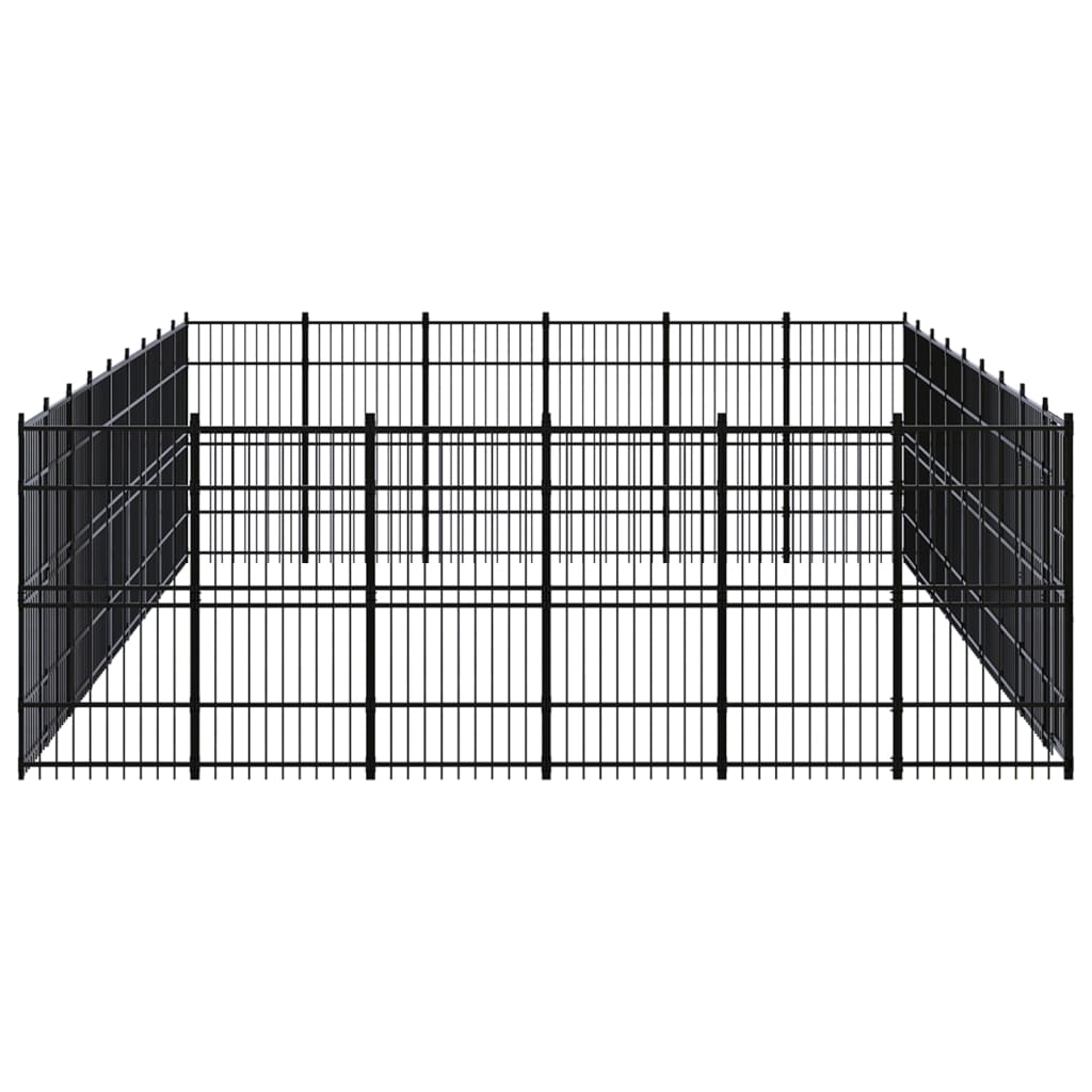 Outdoor Dog Kennel Steel 49.77 m?