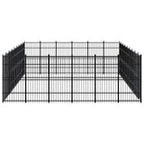 Outdoor Dog Kennel Steel 49.77 m² - Side View
