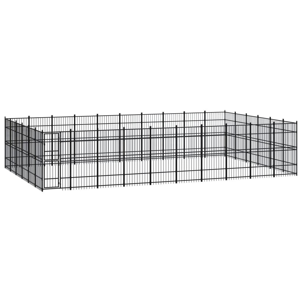 Outdoor Dog Kennel Steel 55.3 m?